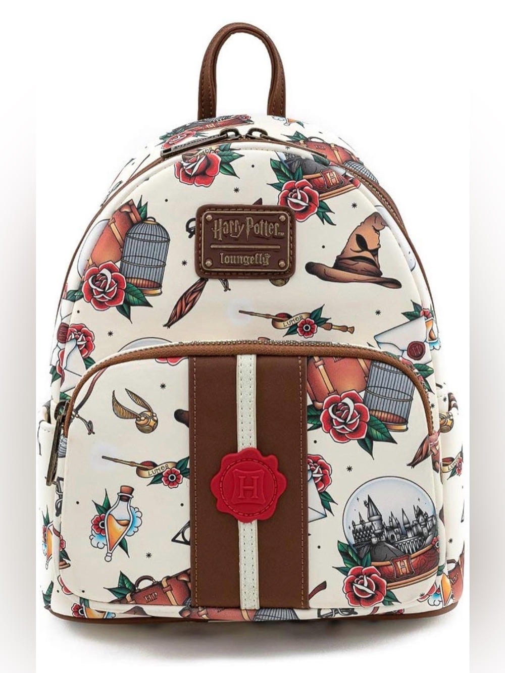 Loungefly Harry Potter Tattoo Print Faux Leather Mini Backpack